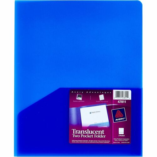 2-Pocket Folder, Letter, 20 Sheet Capacity, Translucent, BE