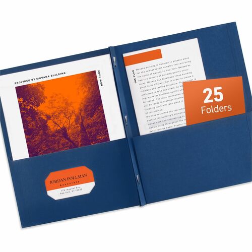 2-Pocket Folder with 3-Prong Fastener, Letter, 20 Sheet Capacity, DBE 25/BX
