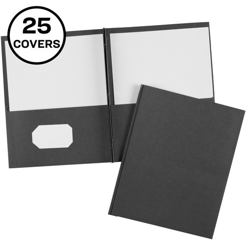 2-Pocket Folder with 3-Prong Fastener, Letter, 20 Sheet Capacity, Black 25/BX