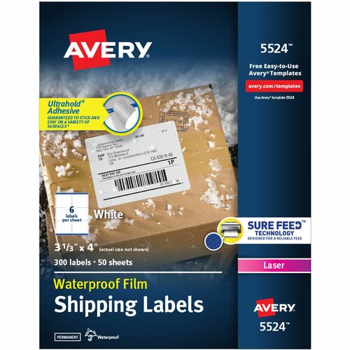 Mailing Labels, Weatherproof, 3-1/3" x 4", We 300/PK