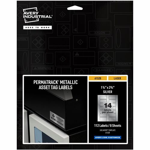 Labels, For Asset Tags, Metallic, 1-1/4"x2-3/4", SR 112/PK