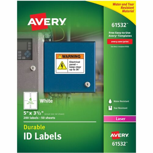 Durable ID Labels, White 200/BX