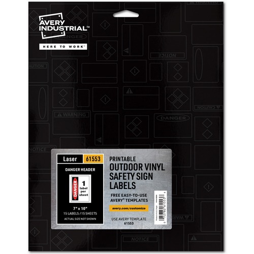 Sign Label, "Danger", Permanent, 7" x 10", MI 15/PK
