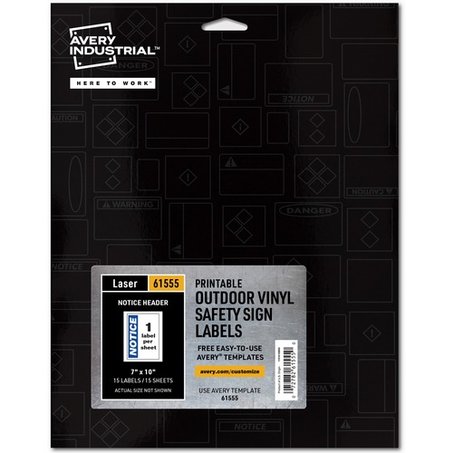 Sign Label, "Notice", Permanent, 7" x 10", MI 15/PK