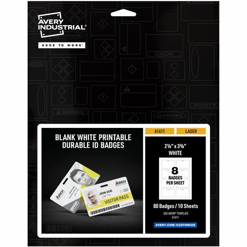 ID Badge, With Clip Hole, Poly, Wide, 11 Mil, 3.375" x 2.125", WE 80/PK