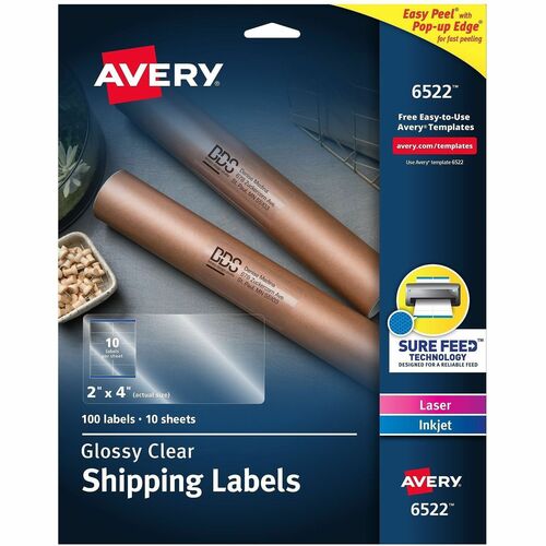 Mailing Labels, Shipping, 2" x 4", Glossy CL 100/PK
