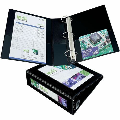 View Binder, Locking Rings, 3", 8-1/2" x 11", Black
