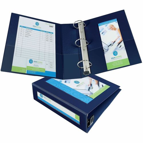 View Binder, Locking Rings, 3", 8-1/2", 11", Navy Blue