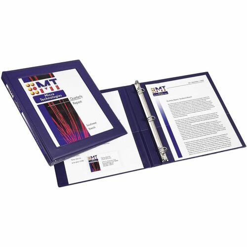 Slant Ring View Binder, 1/2" Cap, 8-1/2" x 11, Navy Blue