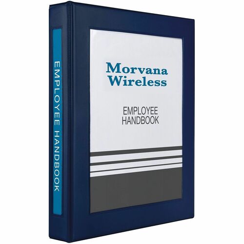 View Binder, Locking D-Ring, 1" Cap, 11" x 8-1/2", Navy Blue