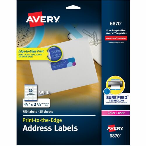 Laser Labels, Matte, Return Address, 3/4" x 2-1/4", WE 750/PK