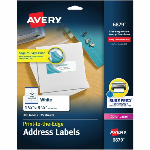 Laser Labels, Matte, Mailing, 3-3/4" x 1-1/4", White 300/PK