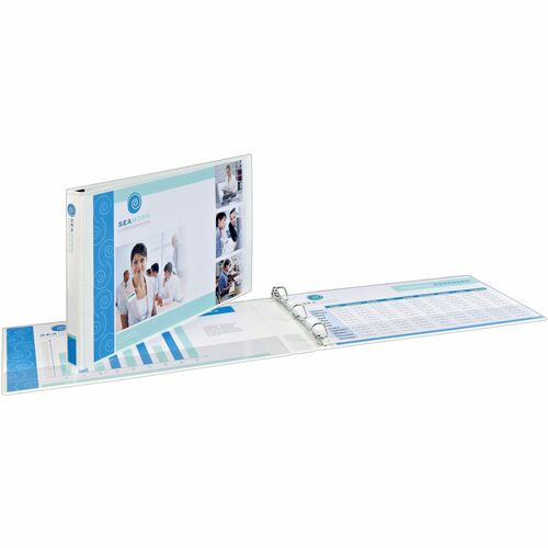 View Binder, Slant Ring, 3" Cap, 11" x 17", White