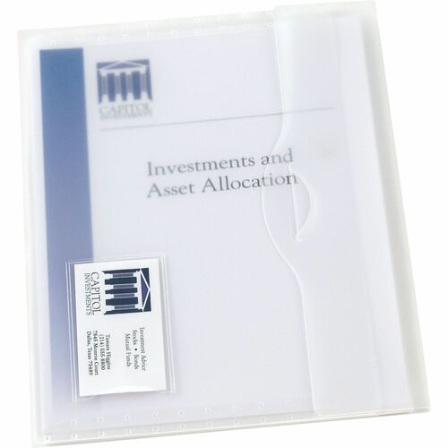 Translucent Document Wallets, Matte Finish, Clear 12/BX