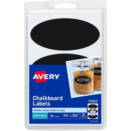 Labels, Chalkboard Surface, Oval, 3-3/4" x 1-3/4", Black 216/CT