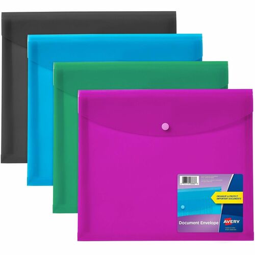 Document Holder, Poly, 450-Sheet Cap, Letter/A4-Size, Ast 4/PK