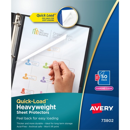Quick Load Sheet Protectors, 8-1/2" x 11", Diamond Clear 50/BX