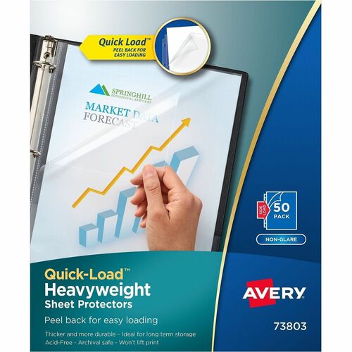 Quick Load Sheet Protectors, 8-1/2" x 11", Nonglare 50/BX