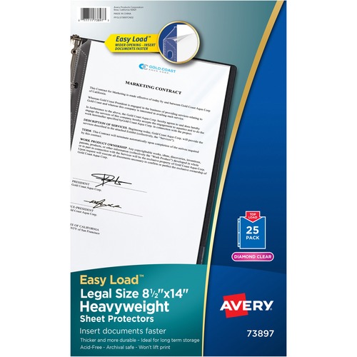 Sheet Protectors, 8-1/2"x14", Clear 25/PK