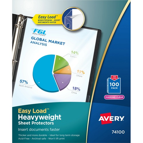 Sheet Protector, Heavyweight, 11" x 8-1/2", Clear 100/BX