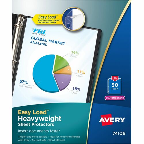 Sheet Protector, Heavyweight, 11" x 8-1/2", Clear 50/BX