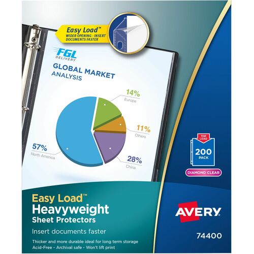Sheet Protector, Heavyweight, 11" x 8-1/2", Clear 200/BX