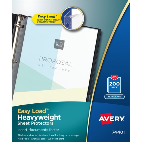 Sheet Protectors, Heavyweight, Nonglare, 11" x 8-1/2", Clear 200/BX