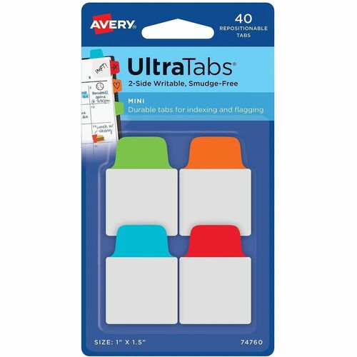 Ultra Mini Tabs, 1" x 1-1/2", Primary AST