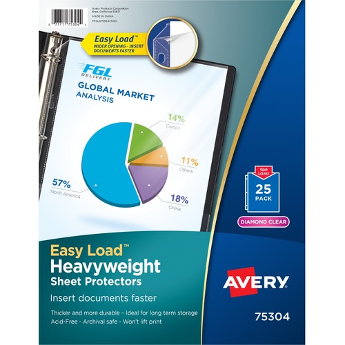 Sheet Protector, Heavyweight, 11" x 8-1/2", Clear 25/PK
