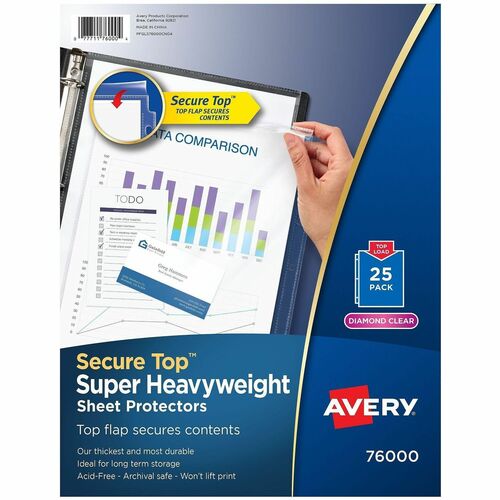 Sheet Protectors, Super Heavyweight, Diamond Clear, 25/PK 3/BD