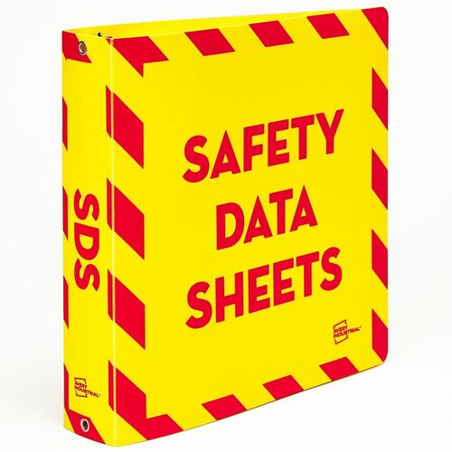 SDS Binder, Poly, With 36" L Chain, 1-1/2" / 375-Sheet Capacity, Letter, Yellow/Red