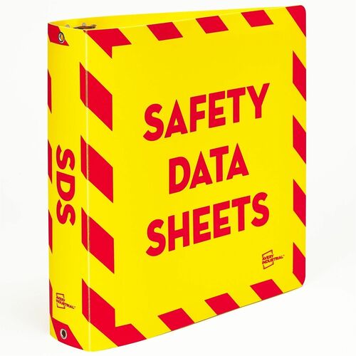 SDS Binder, Poly, With 36" L Chain, 2" / 500-Sheet Capacity, Letter, Yellow/Red