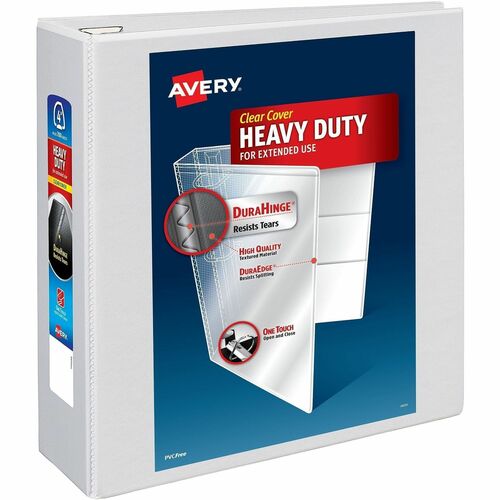 View Binder, Heavy-Duty, EZD Ring, 4" Cap, White