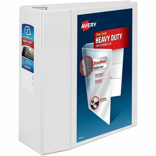 View Binder, Heavy-Duty, EZD Ring, 5" Cap, White