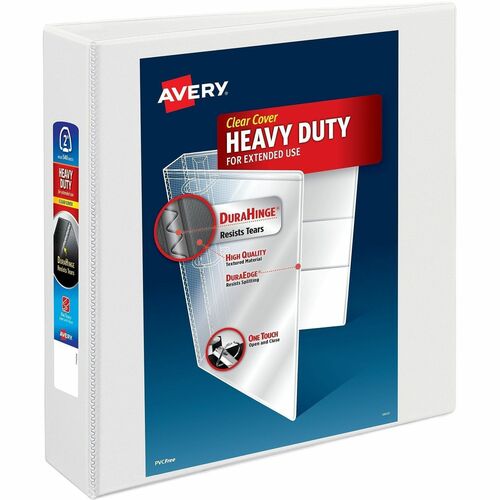 View Binder, Heavy-Duty, EZD Ring, 2" Cap, White
