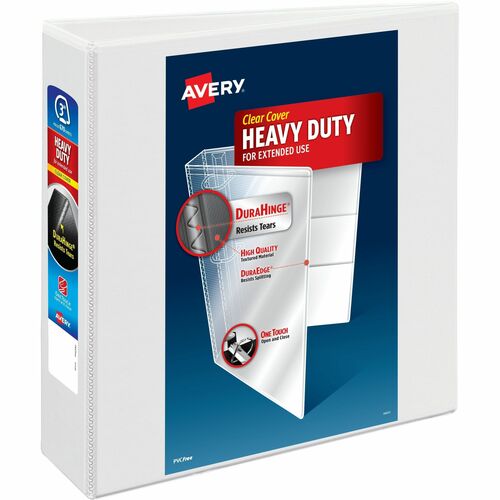 View Binder, Heavy-Duty, Easy-D Open Ring, 3" Cap, White