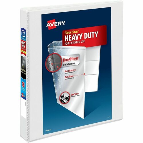 View Binder, Heavy-Duty, EZD Ring, 1" Cap, White