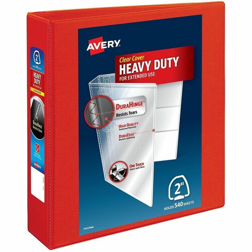 View Binder, Heavy-Duty, EZD Ring, 2" Cap, Red
