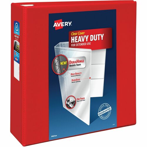 View Binder, Heavy-Duty, Easy-D Open Ring, 4" Cap, Red