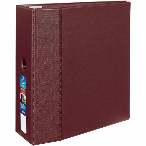 Binder, Durahinge, 4 Pockets, 5" Capacity, 8-1/2" x 11", Maroon
