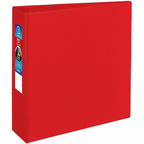 Binder, DuraHinge, 4 Pockets, 3" Capacity, 8-1/2" x 11", Red