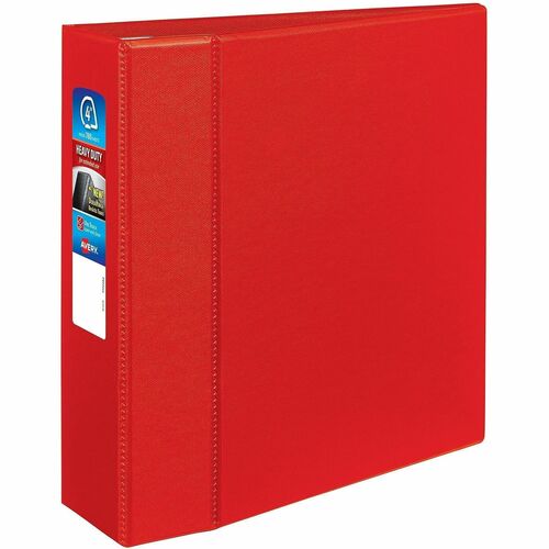 Binder, DuraHinge, 4 Pockets, 4" Capacity, 8-1/2" x 11", Red