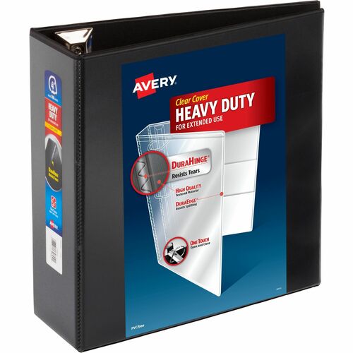 View Binder, Durahinge, 4" Capacity, 8-1/2" x 11", Black