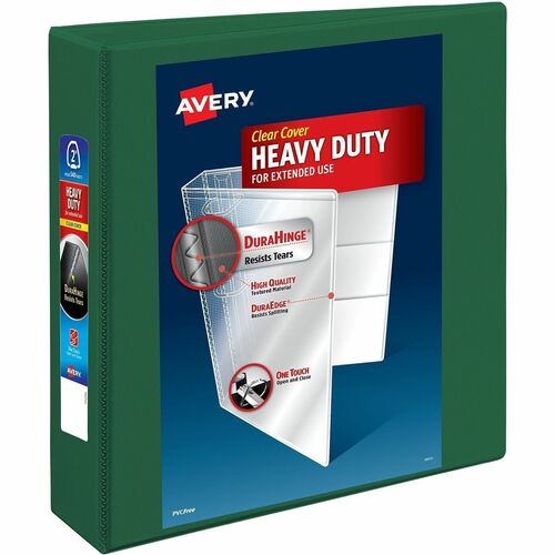 View Binder, Heavy-Duty, EZD Ring, 2" Cap, Green 6/CT