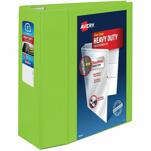 View Binder, Durahinge, 5" Capacity, 8-1/2" x 11, Chartreuse