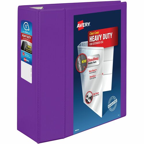 View Binder, Durahinge, 5" Capacity, 8-1/2" x 11", Purple
