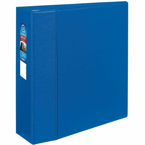 Binder, DuraHinge, 4 Pockets, 4" Capacity, 8-1/2" x 11", Blue