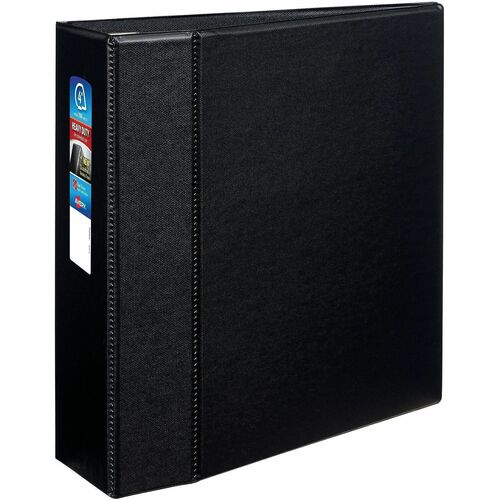Binder, DuraHinge, 4 Pockets, 4" Capacity, 8-1/2" x 11", Black