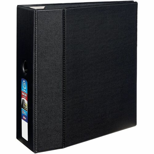 Binder, DuraHinge, 4 Pockets, 5" Capacity, 8-1/2" x 11", Black