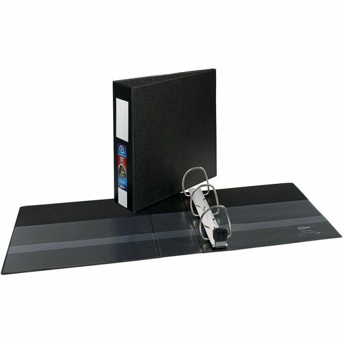 Binder, DuraHinge, w/Label Holder, 3" Cap, 8-1/2" x 11", Black